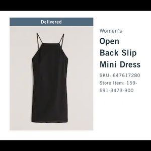 A&F Open Back Slip Mini Dress - Black
